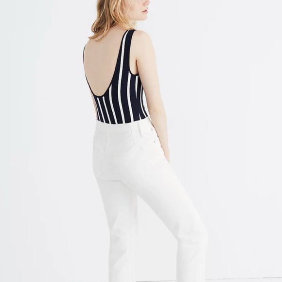 Madewell Tops - Madewell Scoopback Striped Bodysuit - Medium
